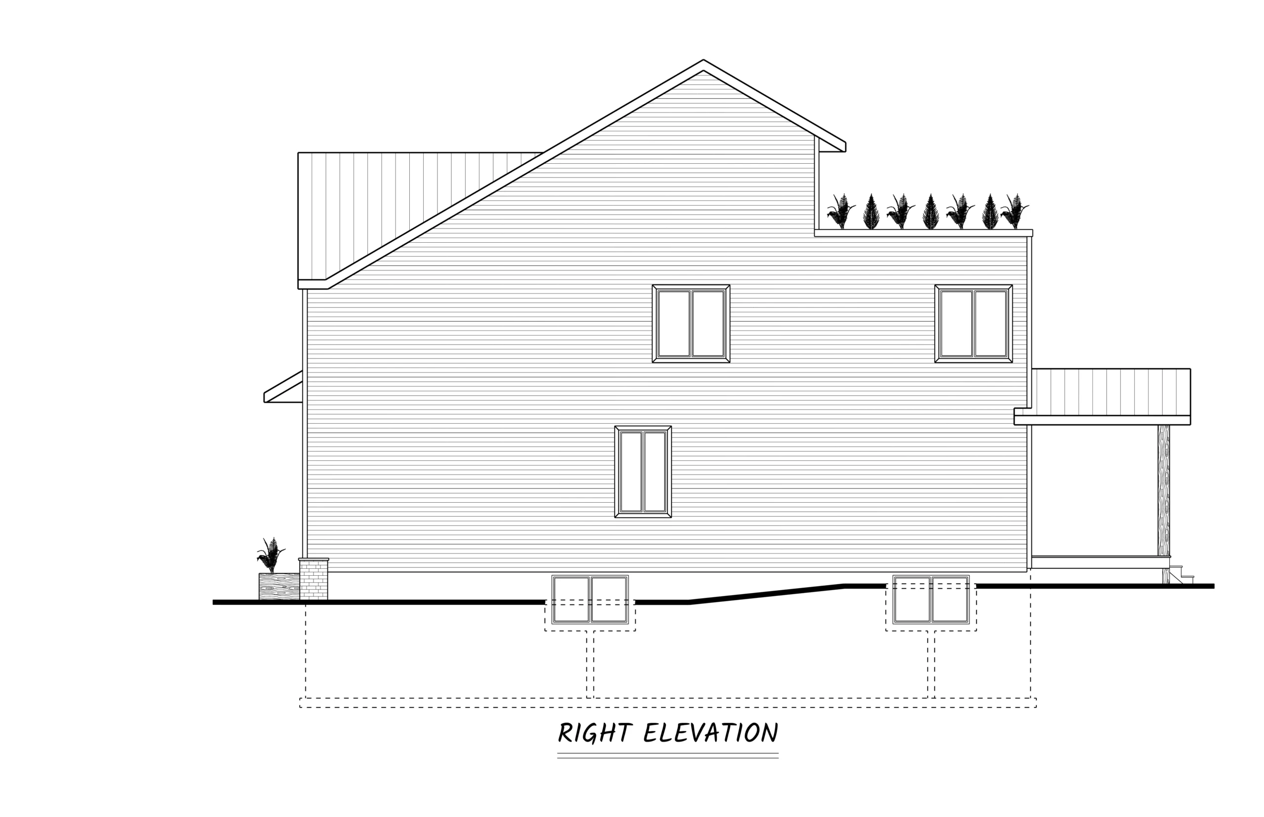 Modern Farmhouse RIGHT ELEVATION